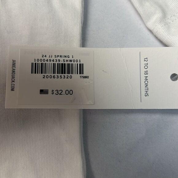 Janie and Jack 100049439 Girl White Floral Love Tee NWT size 12-18 months - Picture 7 of 9